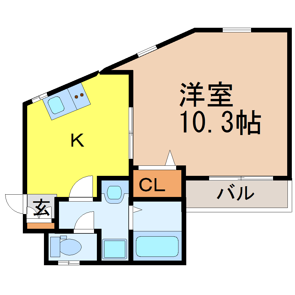 名古屋市昭和区長池町のアパートの間取り