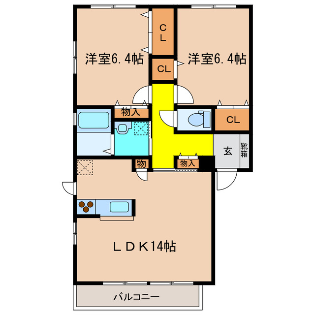 ＭＡＳＴ　ＣＯＵＲＴ藤原台Ａ棟の間取り