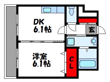 古賀市天神のマンションの間取り