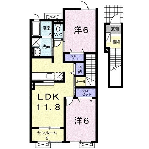 上越市大字飯のアパートの間取り