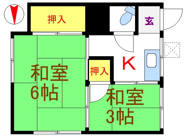 荒川区東尾久のアパートの間取り