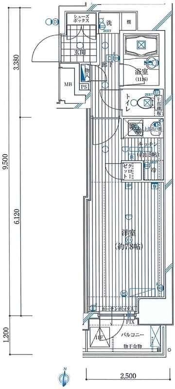 ガリシア錦糸町ステーションフロントの間取り