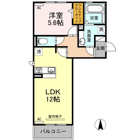 名古屋市北区楠のアパートの間取り