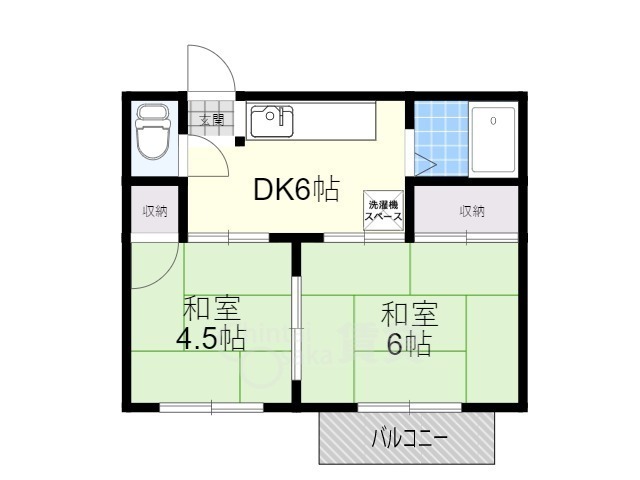 川西市萩原のアパートの間取り