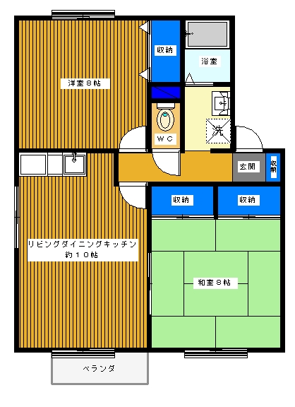 つくば市筑穂のアパートの間取り