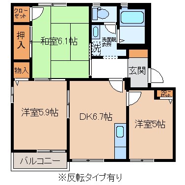 フォーレス西赤砂Aの間取り