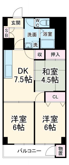 船橋市海神町のマンションの間取り