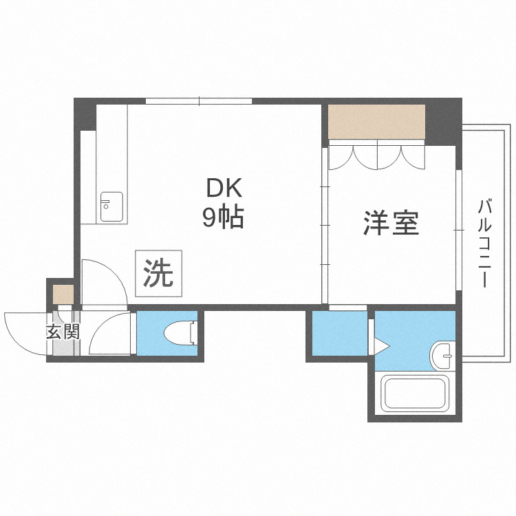 【札幌市中央区南五条西のマンションの間取り】