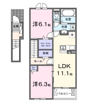 半田市苗代町のアパートの間取り