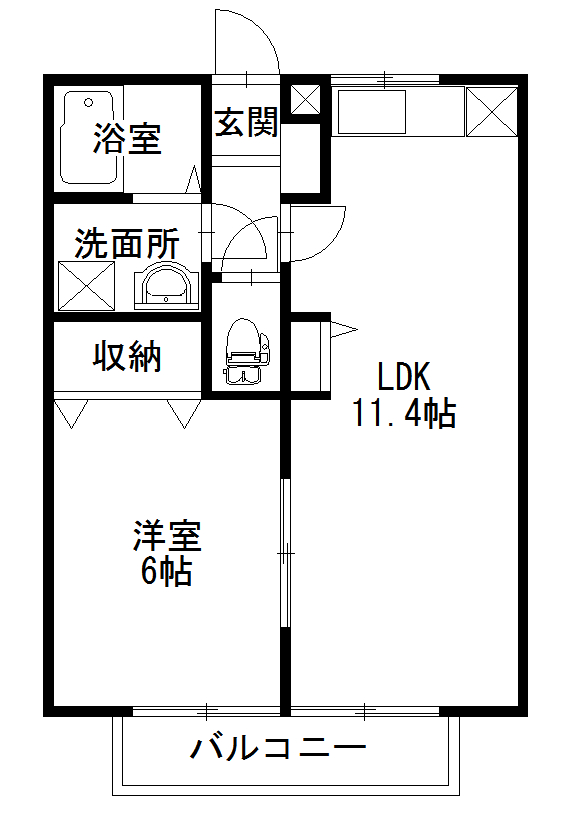 福山市千田町大字坂田のアパートの間取り