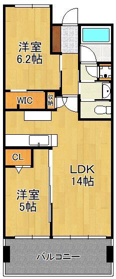 北九州市小倉北区浅野のマンションの間取り