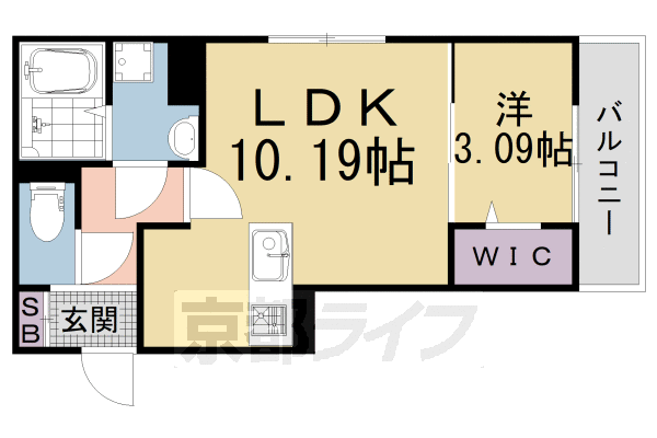 京田辺市薪西窪のアパートの間取り