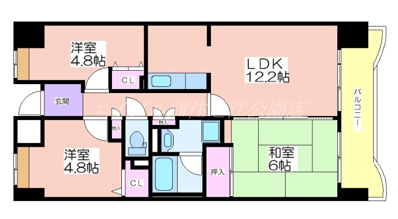 グランデージ住之江の間取り