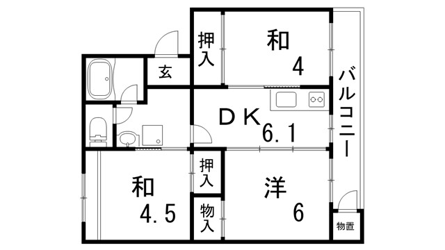 ＵＲ鈴蘭台第二の間取り