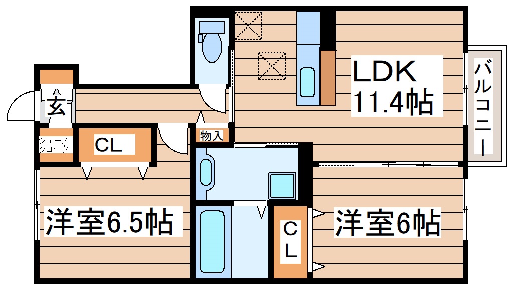 クローバーヒルズBの間取り