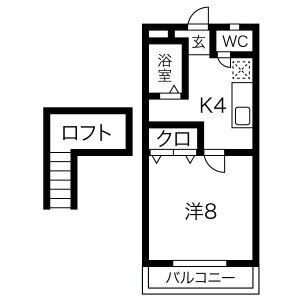 【豊川市蔵子のアパートの間取り】