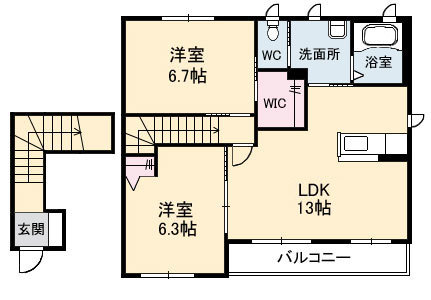 シャーメゾン・千歳　Ｂ棟の間取り