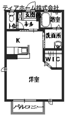 香芝市旭ケ丘のアパートの間取り