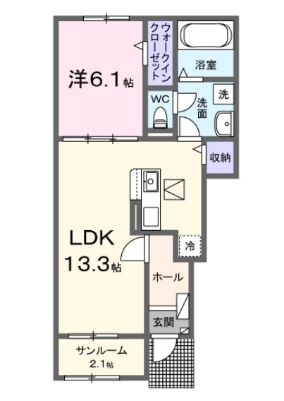 姫路市勝原区山戸のアパートの間取り