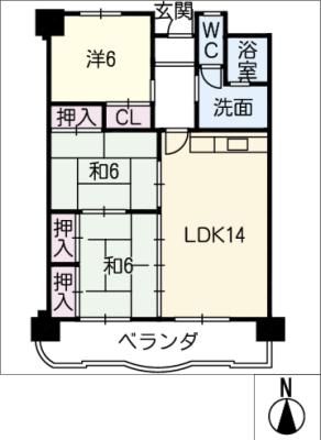 【シティファミリー小坂Ｃ棟の間取り】