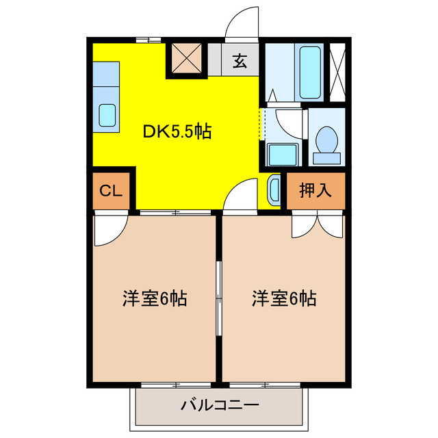 大垣市熊野町のマンションの間取り