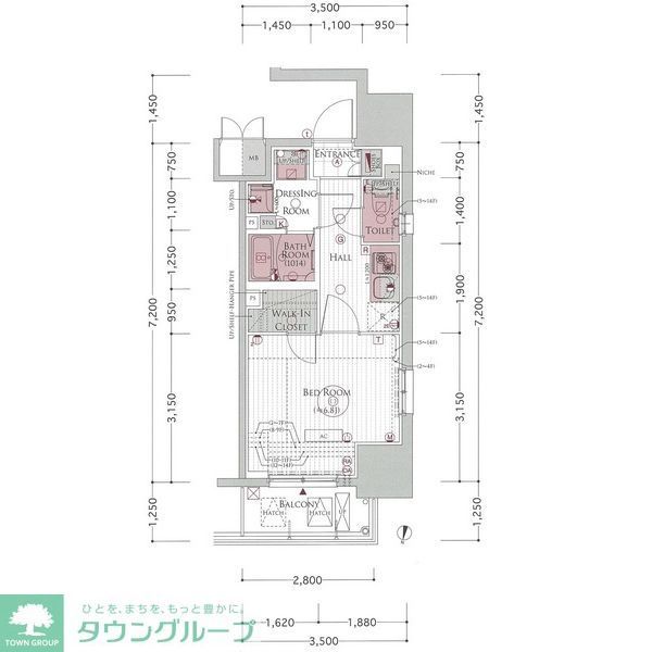 名古屋市中区丸の内のマンションの間取り