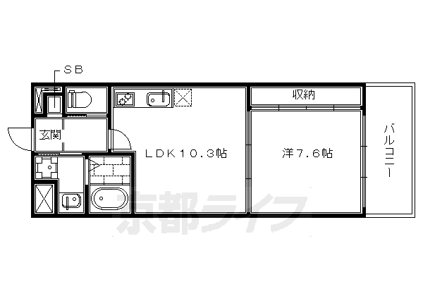 京都市上京区寺之内竪町のマンションの間取り