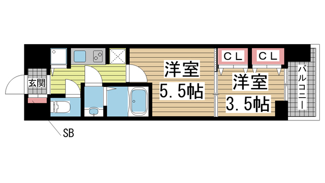 ラヴ神戸三宮の間取り