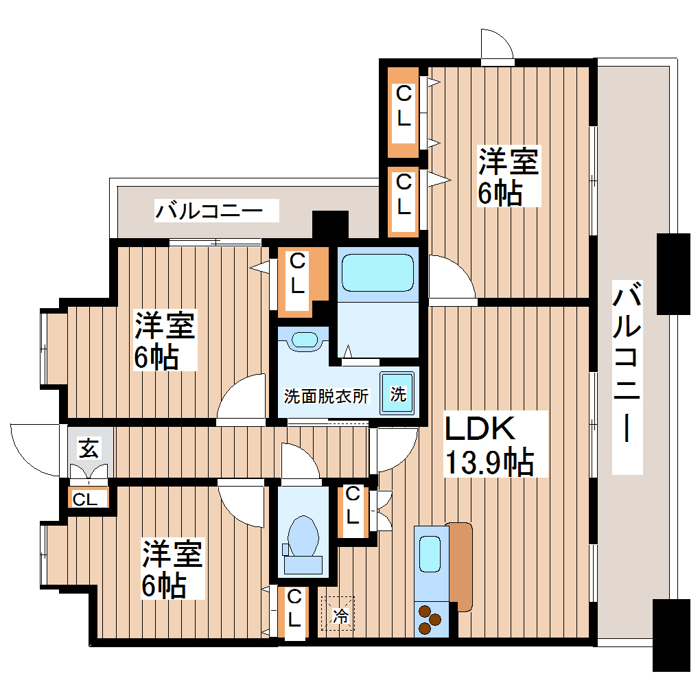 プライムアーバン長町一丁目の間取り