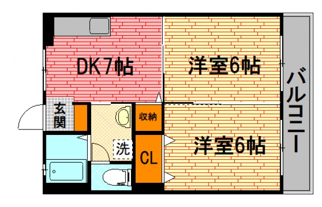 三次市十日市西のアパートの間取り