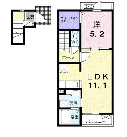 リブリオポラ　Ｄの間取り