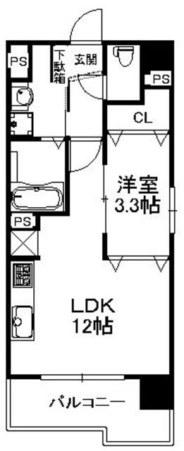 居室・リビング　【間取り図】間取り図※反転です