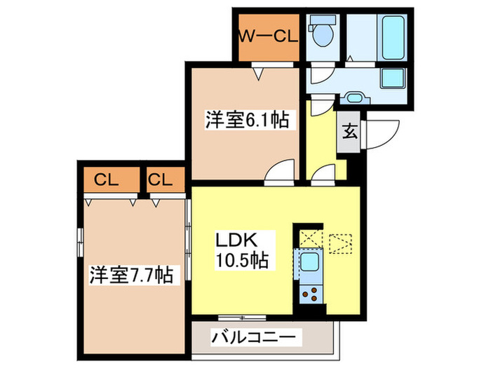 仮)メゾンボヌールの間取り写真