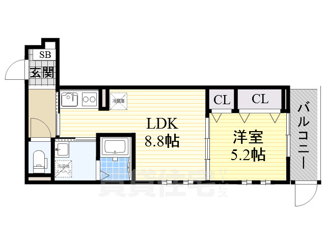 南海本線 住吉大社駅 徒歩5分 3階建 築6年の間取り写真
