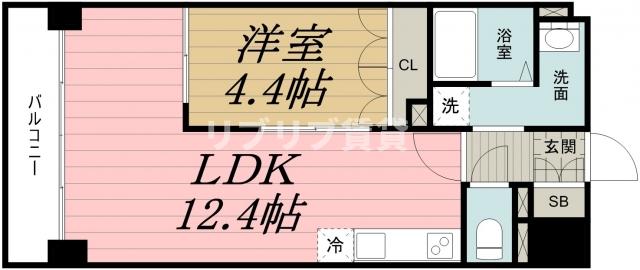ＪＲ総武線 千葉駅 徒歩5分 8階建 築16年の間取り写真