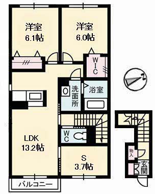 グランドール川口　D棟の間取り