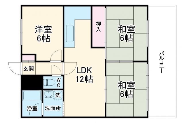 名古屋市西区香呑町のマンションの間取り