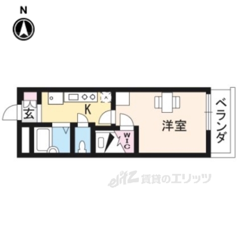 京都市西京区川島調子町のアパートの間取り