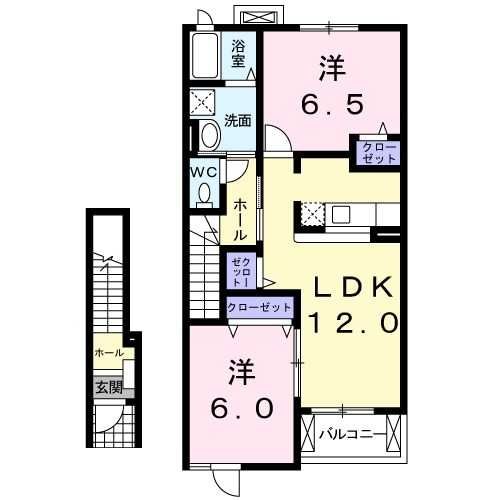 熊谷市高柳のアパートの間取り