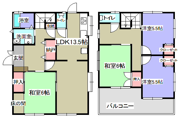 【原市場貸家の間取り】