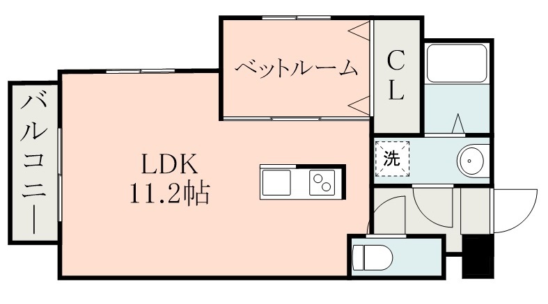 鹿児島市東谷山のマンションの間取り