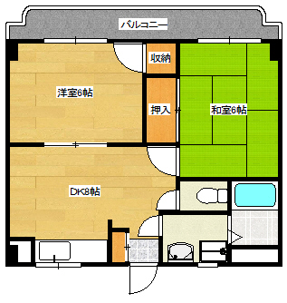 広島市南区翠のマンションの間取り