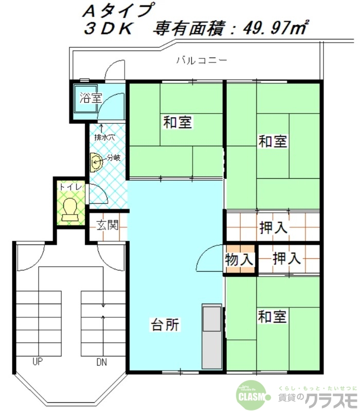 茨木市新郡山のマンションの間取り