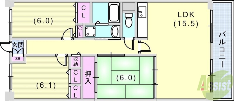 フォリア岡本の間取り