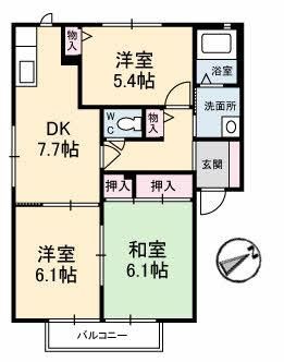 メゾンリブラ新町Ｂの間取り