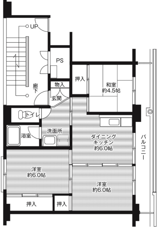 ビレッジハウス甘木一木四号棟の間取り