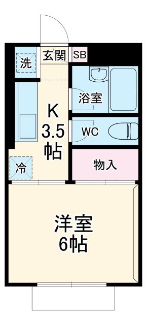 鎌ケ谷市東中沢のアパートの間取り