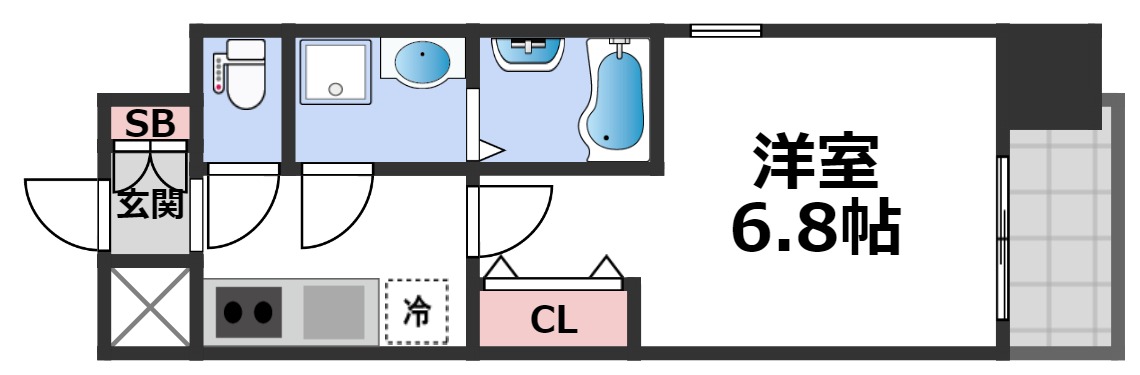 レジュールアッシュ玉造の間取り