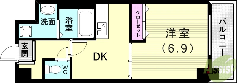 神戸市西区前開南町のマンションの間取り