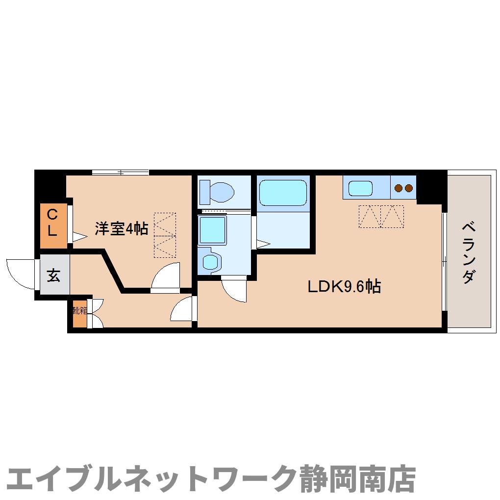 静岡市駿河区曲金のマンションの間取り